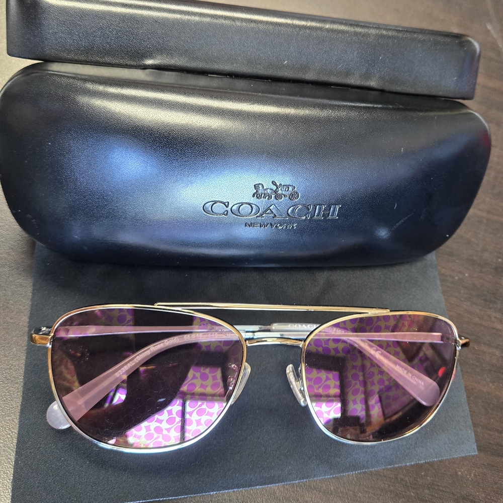 Coach Purple and Gold Sunglasses Modern Accessories